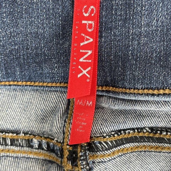 Spanx Pull On‎ Jean Women's Size Medium Raw Hem Skinny Performance Stretch - Picture 5 of 13